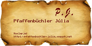 Pfaffenbüchler Júlia névjegykártya